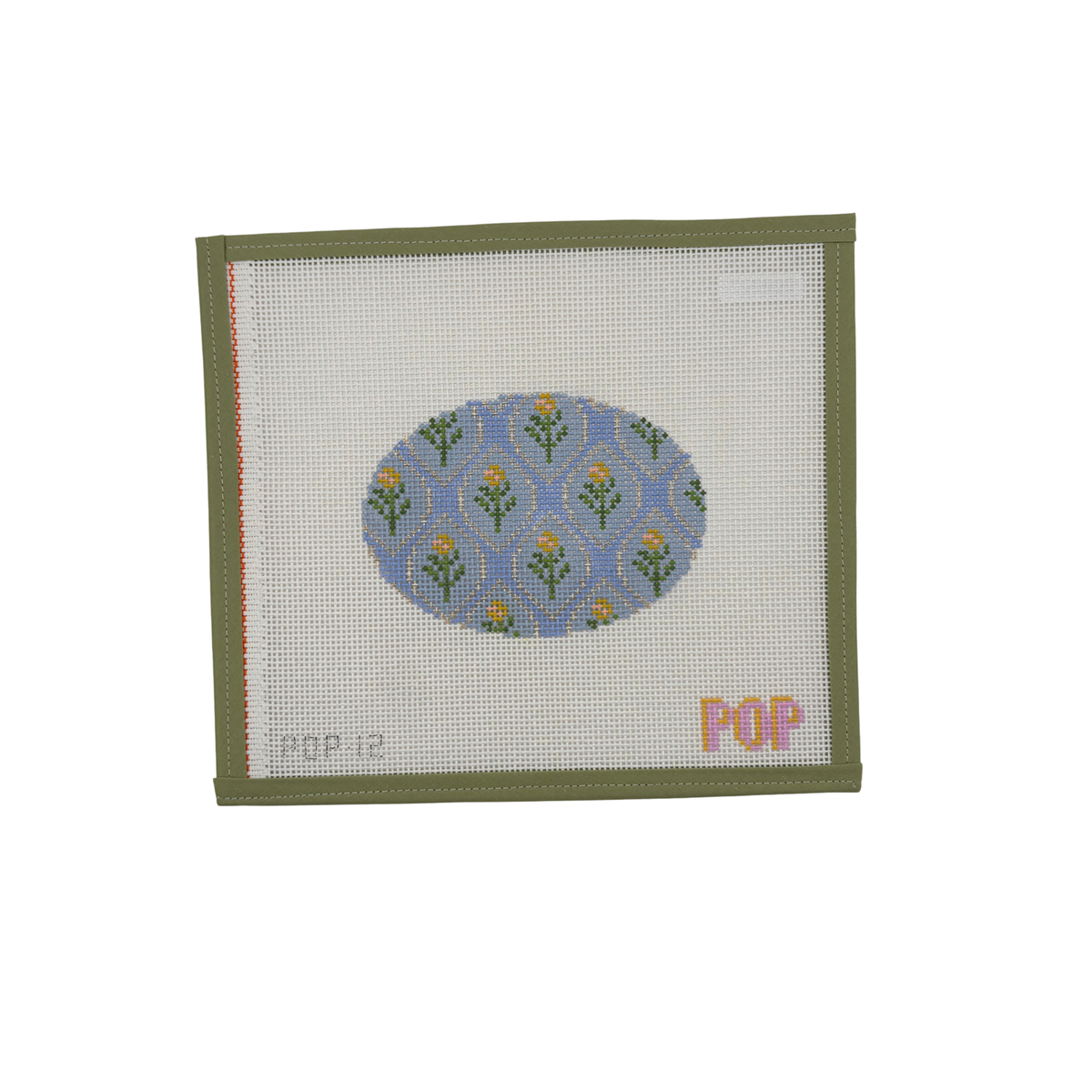 Dove Grey Floral Oval