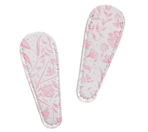 Pink Needlepoint Print Leather Scissor Case