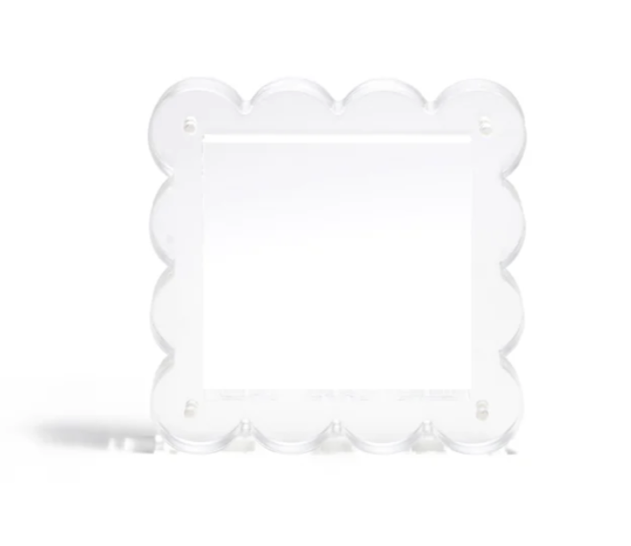 Scallop Acrylic Frame - 4" Square - Clear