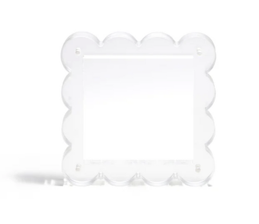 Scallop Acrylic Frame - 4" Square - Clear