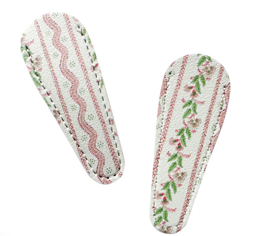 Emma Pink Stripe Leather Scissor Case