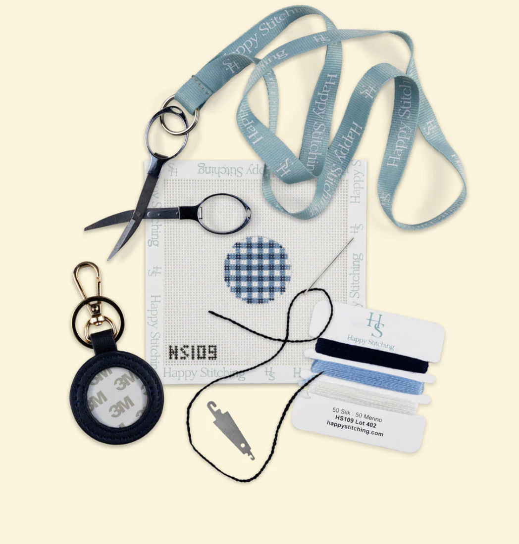 Plaid Circle Key Fob Kit