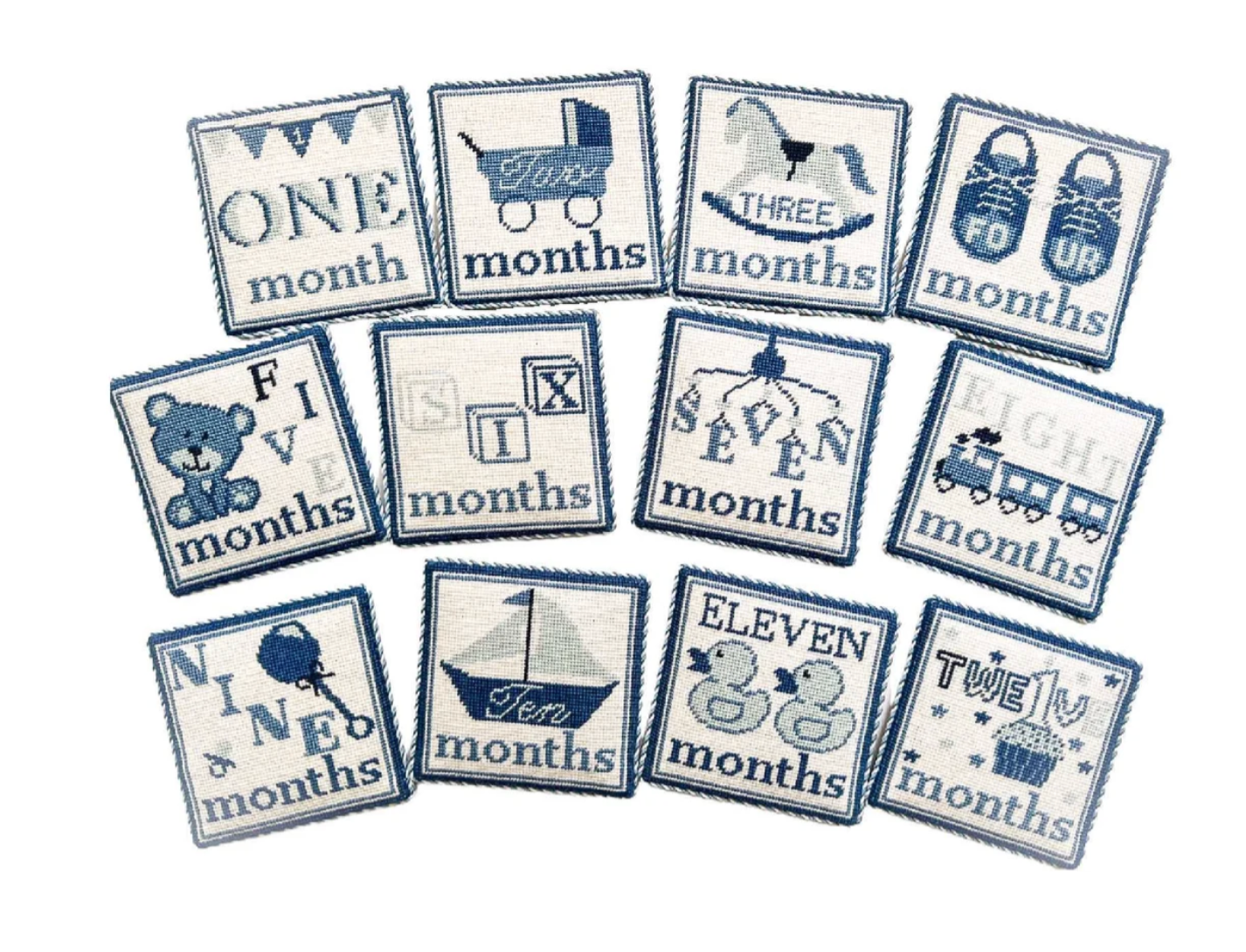 Blue Monthly Milestone Cards