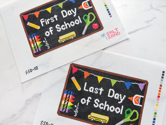 Salt + Sand Designs First Day and Last Day of School needlepoint canvas