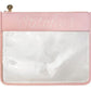Large Stitches Pink Leather Project Bag